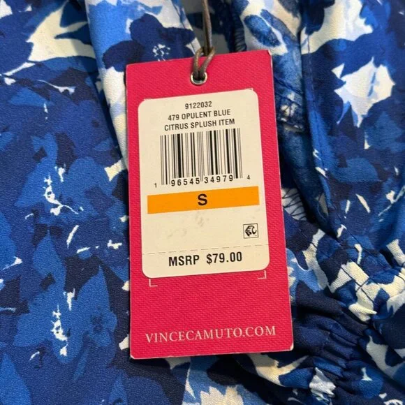 🆑Vince Camuto Long Sleeve Open Shoulder Layard Leaves Halter Blouse Small - Picture 7 of 12